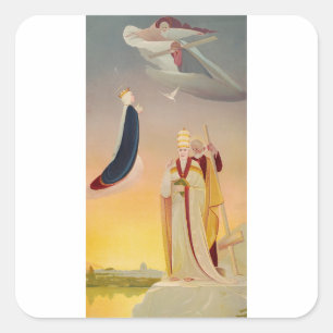 The Pope of Rome, Virgin Mary and Jesus Square Sticker
