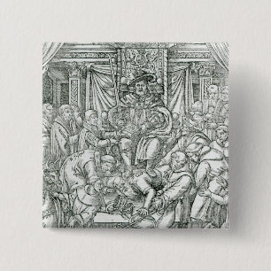 The Pope suppressed by King Henry VIII, 1534 15 Cm Square Badge