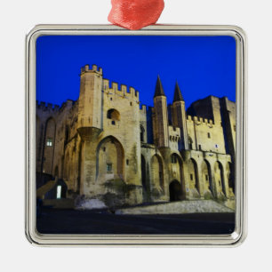 The Pope's Palace in Avignon at sunset. Built 2 Metal Ornament