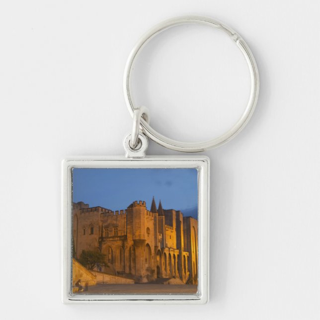 The Pope's Palace in Avignon at sunset. Built Key Ring (Front)