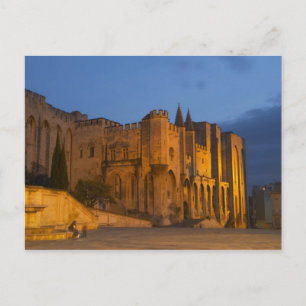 The Pope's Palace in Avignon at sunset. Built Postcard