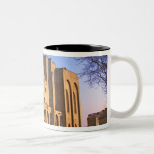 The Pope's Palace in Avignon with people Two-Tone Coffee Mug