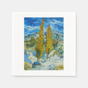 The Poplars at Saint Remy 1889 by Vincent van Gogh Napkin