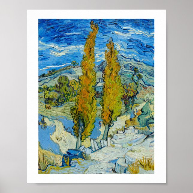 The Poplars at Saint Remy 1889 by Vincent van Gogh Poster (Front)