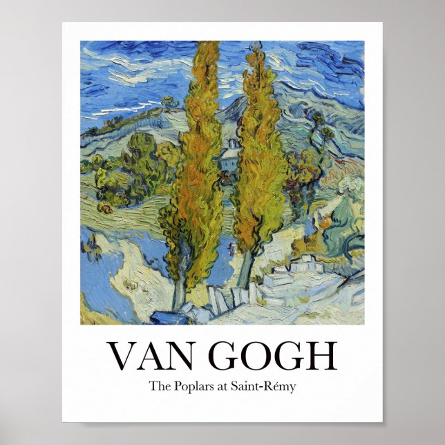 The Poplars at Saint-Rémy by Vincent van Gogh Poster (Front)