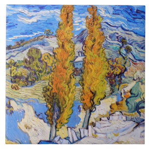 The Poplars at Saint-Rémy, Van Gogh Ceramic Tile