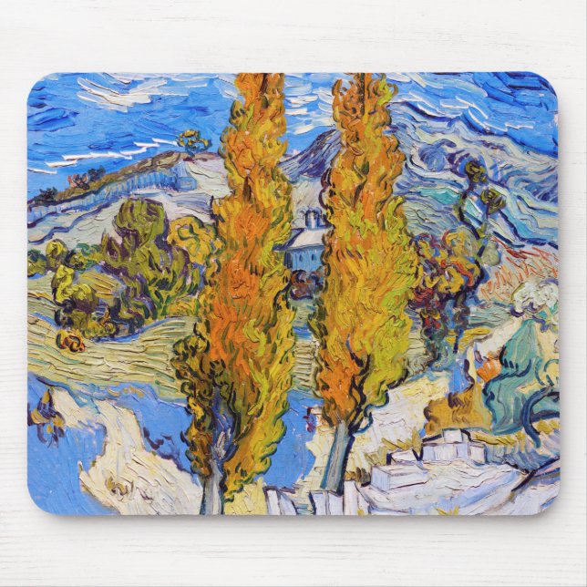 The Poplars at Saint-Rémy, Van Gogh Mouse Pad (Front)