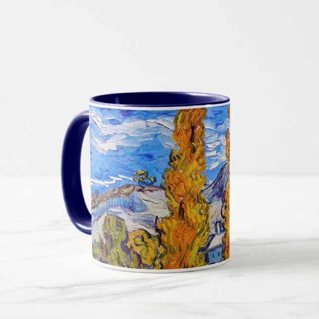 The Poplars at Saint-Rémy, Van Gogh Mug (Front Left)