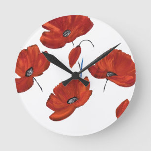 The Poppies        Round Clock