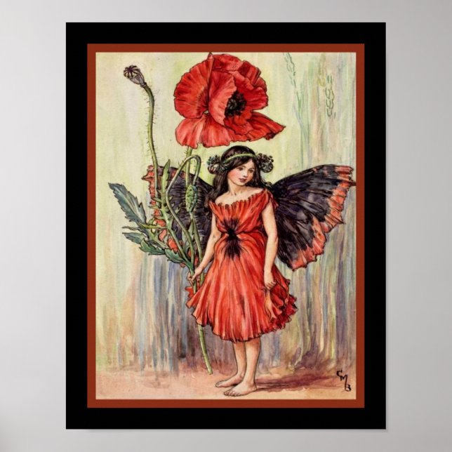 "The Poppy Fairy" ca. 1918- Cicely Mary Barker Poster (Front)