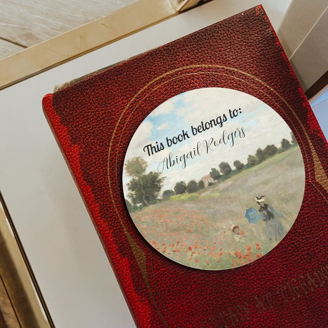 The Poppy Field near Argenteuil by Claude Monet Classic Round Sticker (Creator Uploaded)
