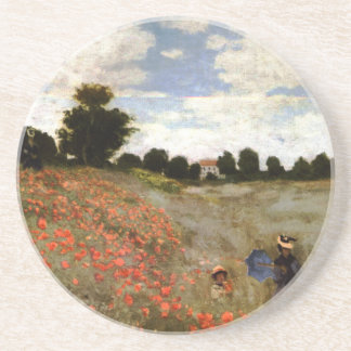 The Poppy Field near Argenteuil by Claude Monet Coaster