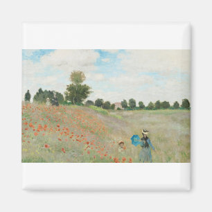 The Poppy Field near Argenteuil by Claude Monet Magnet