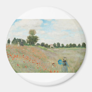 The Poppy Field near Argenteuil by Claude Monet Magnet