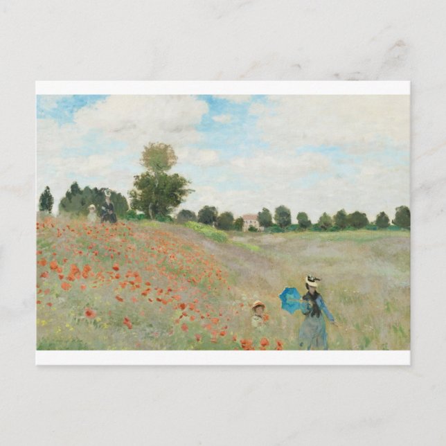 The Poppy Field near Argenteuil by Claude Monet Postcard (Front)