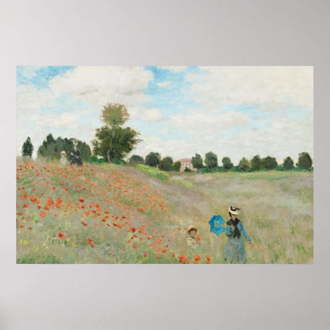The Poppy Field near Argenteuil by Claude Monet Poster (Front)