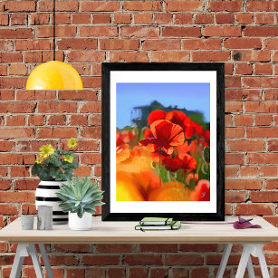 The poppy house - oil painting photo print