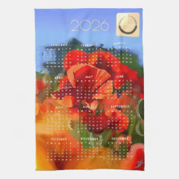 The poppy house professional 2026 calendar tea towel