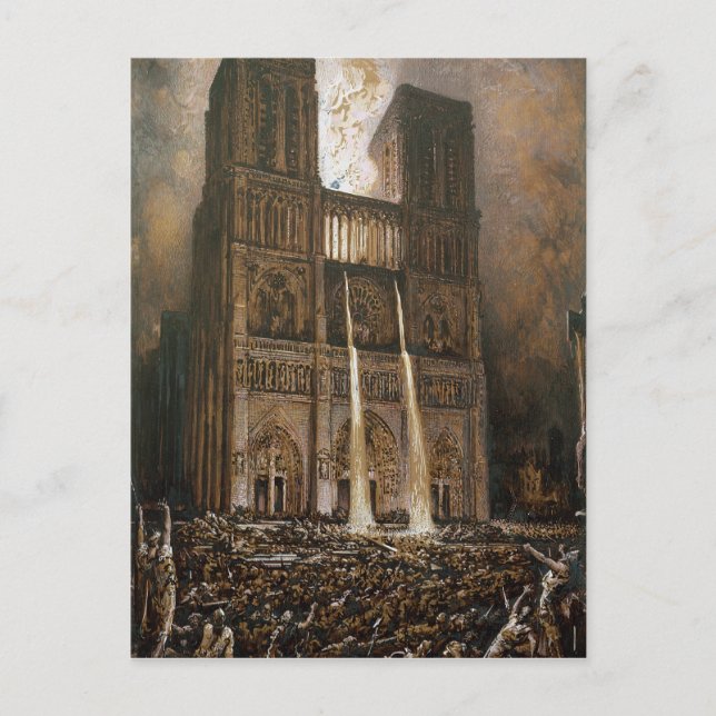 The Populace Besieging Notre-Dame Postcard (Front)
