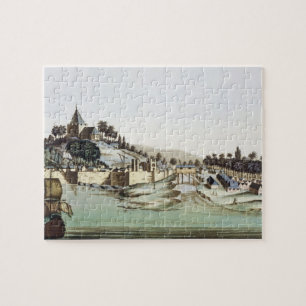 The port and town of Malacca, Malaysia, illustrati Jigsaw Puzzle