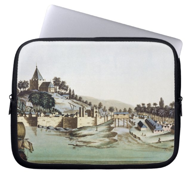 The port and town of Malacca, Malaysia, illustrati Laptop Sleeve (Front)
