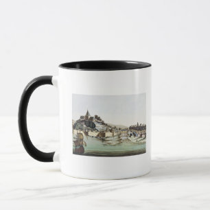 The port and town of Malacca, Malaysia, illustrati Mug