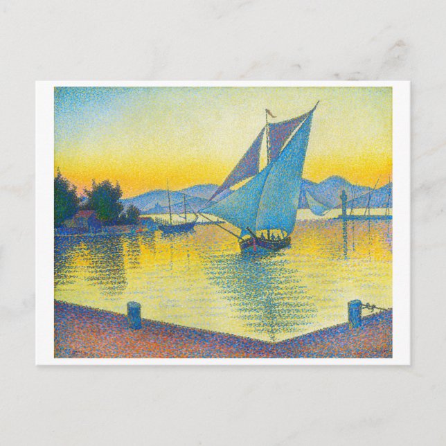 The Port at Sunset, Signac Postcard (Front)
