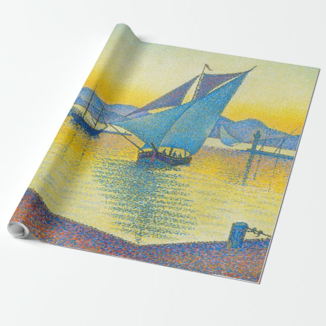 The Port at Sunset, Signac Wrapping Paper (Unrolled)
