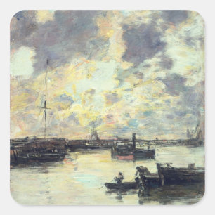 The Port, c.1895 (oil on panel) Square Sticker