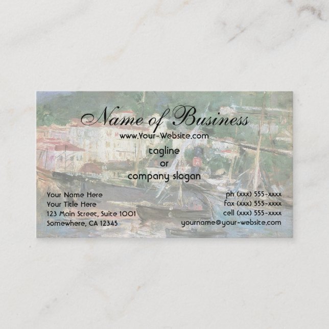 The Port, Nice by Berthe Morisot Business Card (Front)