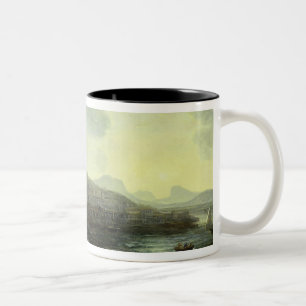 The Port of Genoa, Sea View Two-Tone Coffee Mug