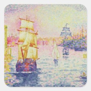 The Port of Marseilles, c.1909 (oil on canvas) Square Sticker