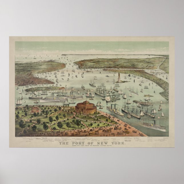 The Port of New York from the Battery Poster (Front)
