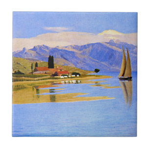The Port of Pully, fine art, Ceramic Tile