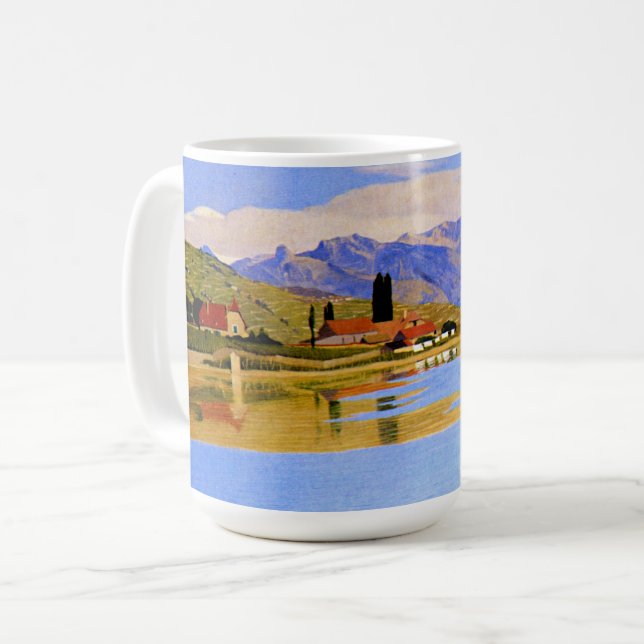 The Port of Pully, fine art, Coffee Mug (Front Left)