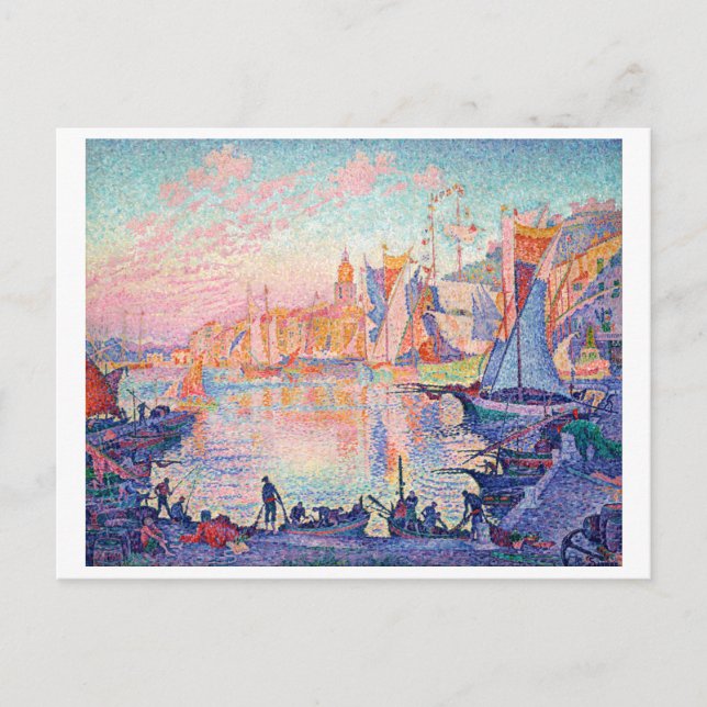 The Port of Saint-Tropez, Signac Postcard (Front)