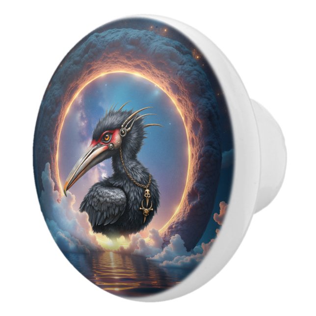 The Portal Keeper – Fantasy bird Ceramic Knob (Right)