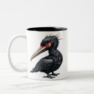 The Portal Keeper – Fantasy bird Two-Tone Coffee Mug