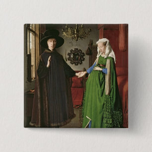 The Portrait of Giovanni Arnolfini 15 Cm Square Badge
