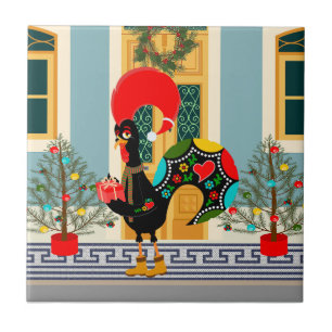 The Portuguese Christmas in the streets Ceramic Tile