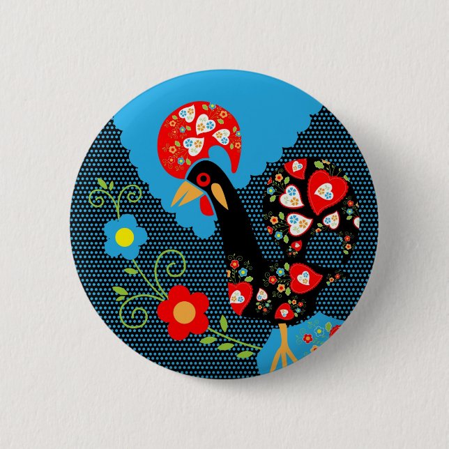 The Portuguese Rooster 6 Cm Round Badge (Front)