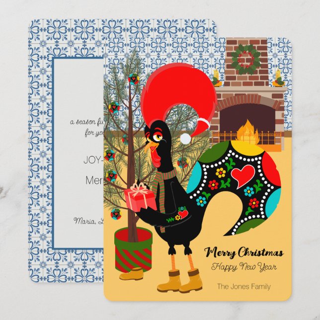 The Portuguese Rooster and the joy of giving Card (Front/Back)