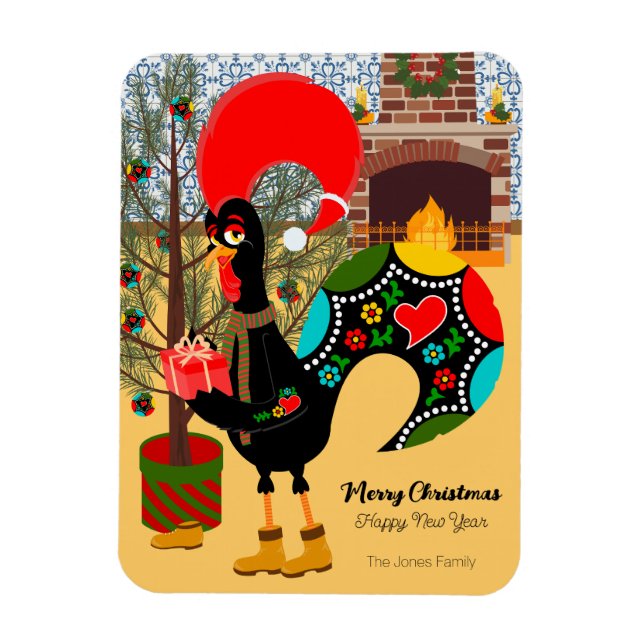 The Portuguese Rooster and the joy of giving card Magnet (Vertical)