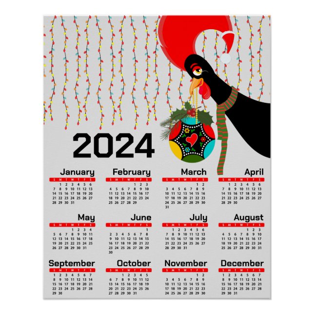 The Portuguese Rooster Christmas 2024 Calendar Poster (Front)