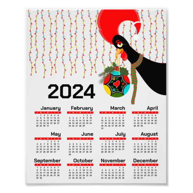 The Portuguese Rooster Christmas Calendar 2024 Photo Print (Front)