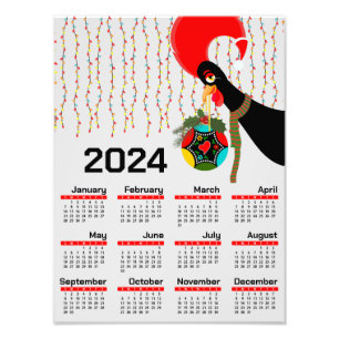 The Portuguese Rooster Christmas Calendar 2024 Photo Print