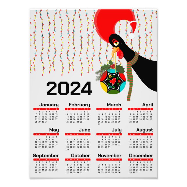 The Portuguese Rooster Christmas Calendar 2024 Photo Print (Front)