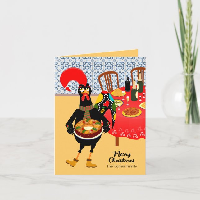 The Portuguese Rooster loves King Cake Card (Front)