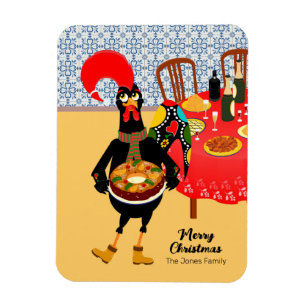 The Portuguese Rooster loves King Cake card Magnet
