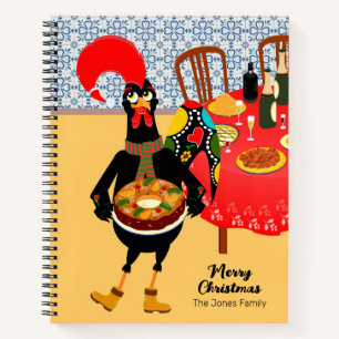 The Portuguese Rooster loves King Cake Notebook